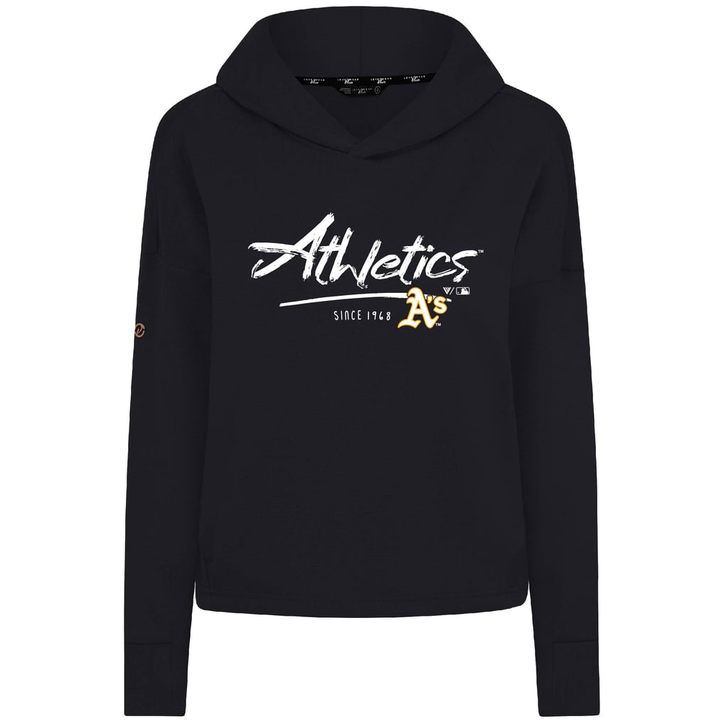  Athletics Levelwear Women's Tri-Blend Sweet Express Cropped Pullover Hoodie - Black